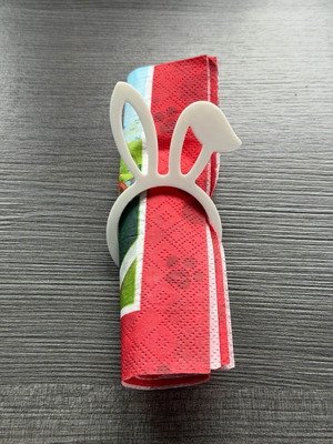 Napkin ring bunny used like new, Easter table decoration