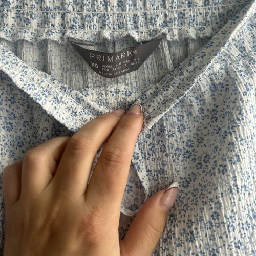 Primark floral mini skirt white with ruffles XS-S like new