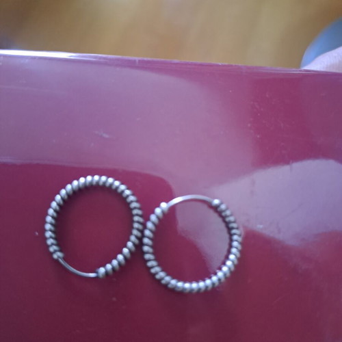 Hoop earrings silver, like new, 1.5cm diameter