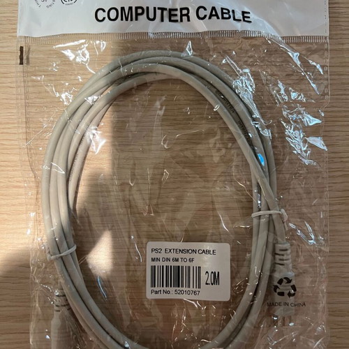 TrustWire PS2 Extension Cable new 2.0m MIN DIN 6M to 6F
