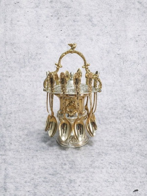 Vintage επιτραπέζιο σετ καφέ με κουταλάκια σαν καινούργιο