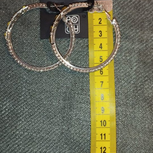 Ro Ro Accessories hoop earrings with yellow and clear stones