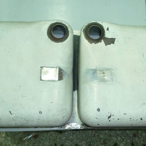 Double inset stainless steel sink used