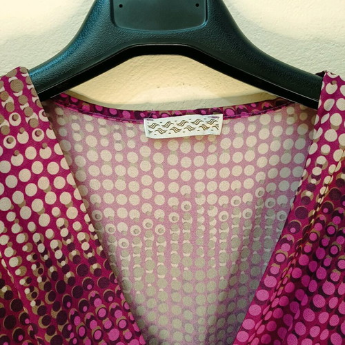 Midi wrap polka dot dress Dress2unDress like new, purple, size Small/Medium