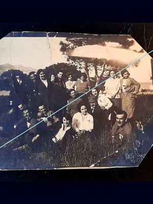 Εκδρομή στη Φανερωμένη 1923 vintage ασπρόμαυρη φωτογραφία