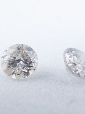 Pair of 0.16ct natural white round brilliant diamonds used