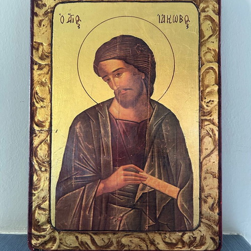 Handmade religious icon of Saint Iakovos, Byzantine style