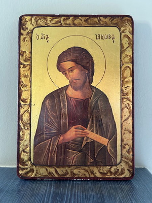 Handmade religious icon of Saint Iakovos, Byzantine style