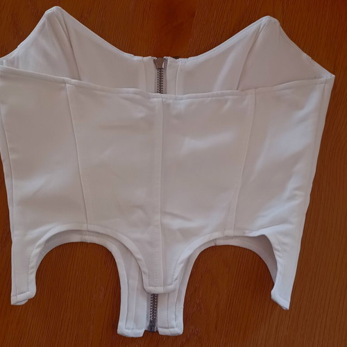 Bershka bustier top like new, elastic fabric, white, XS