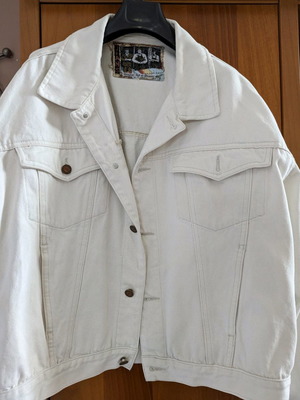 Γυναικείο μπουφάν τζην λευκό σαν καινούργιο, μέγεθος XL