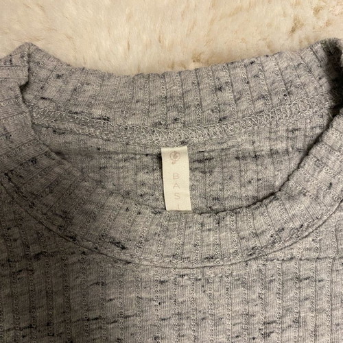 Stradivarius fitted ribbed blouse used, gray, size S