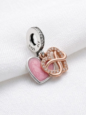Pandora Αστραφτερό charm καρδιά με άπειρο S925