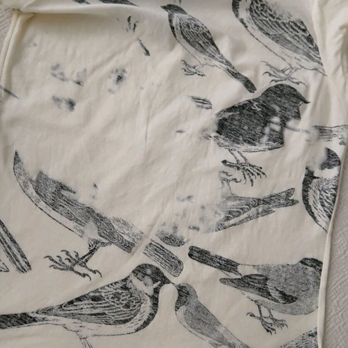 Zara T shirt black and white cotton like new with birds