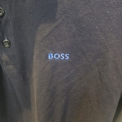 Boss long sleeve polo shirt, blue, size L, regular fit