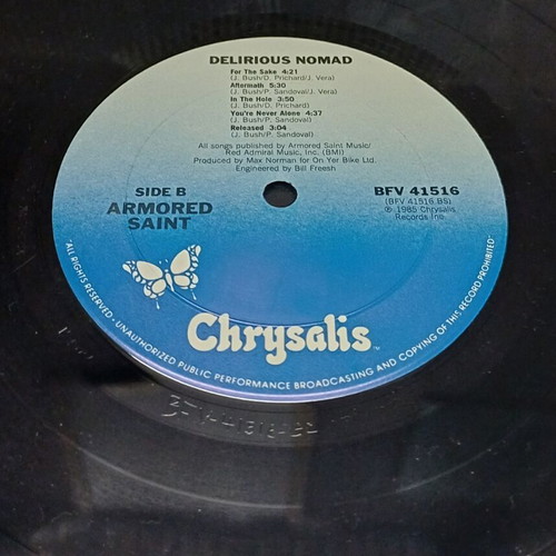 Delirious Nomad LP 1985 by Armored Saint like new, heavy metal