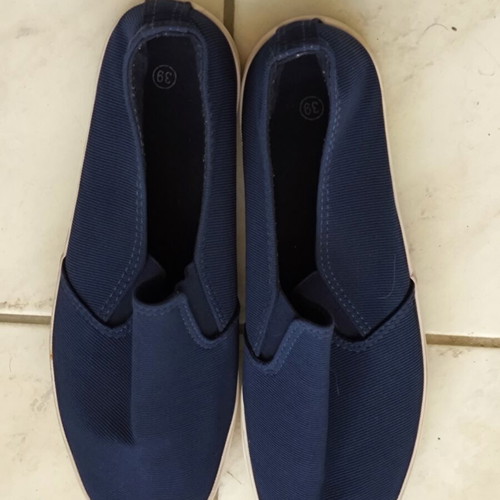 Fashion Icon Blue Canvas Athletic Shoes New Size 39