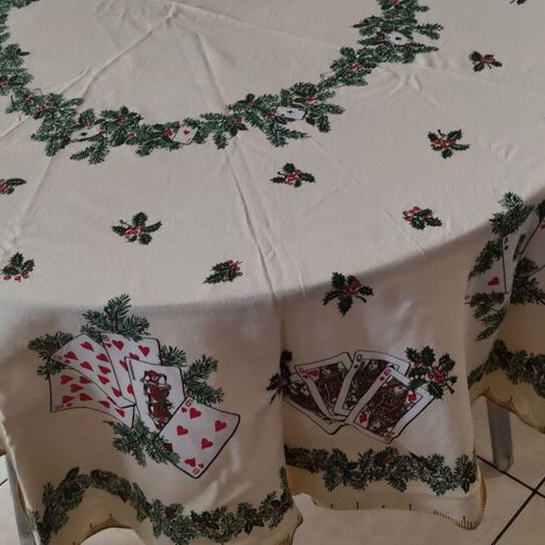 Tablecloth with 4 napkins used, Christmas set