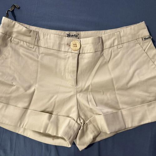 Women's beige shorts, low waist