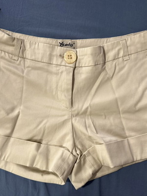 Women's beige shorts, low waist