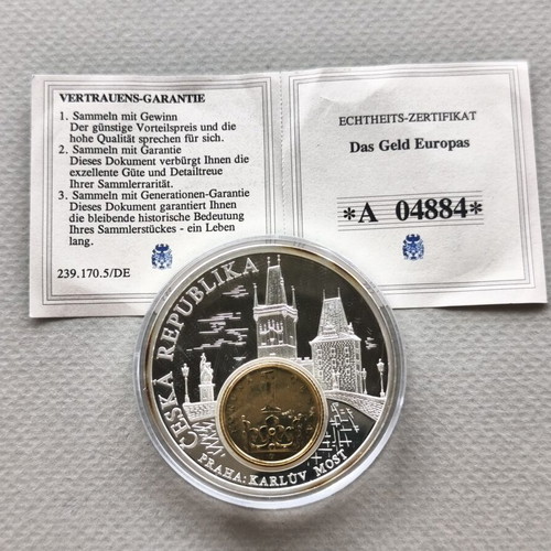 Commemorative Medal of the Czech Republic from European Currencies series new