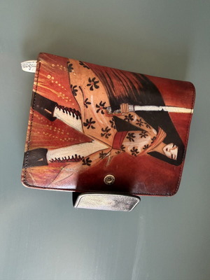 Bambas Art handmade leather wallet like new with Geisha Samurai design