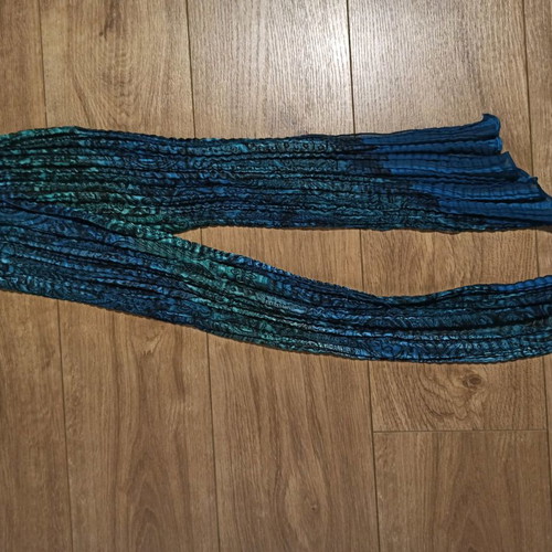 Bijou Brigitte scarf new in petrol-emerald with paisley pattern