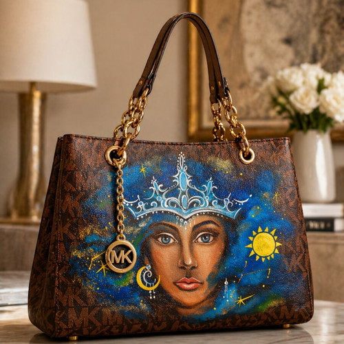 Michael Kors handbag new, hand-painted unique design