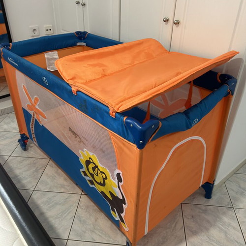 Playpen with changing table, mosquito net & accessories