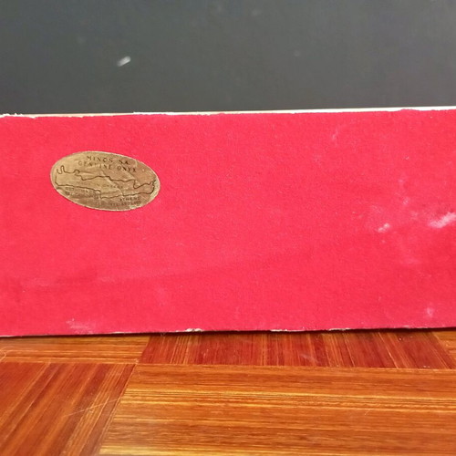 Vintage desk organizer set like new with marble base and Phaistos disc