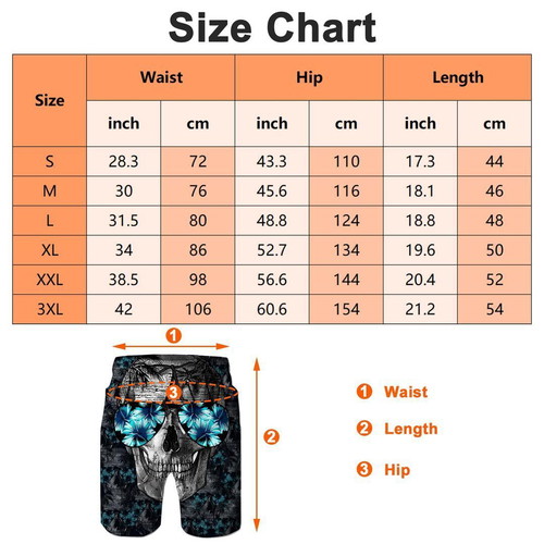 Men's Swim Shorts with 3D Print Size M New, Quick-Dry