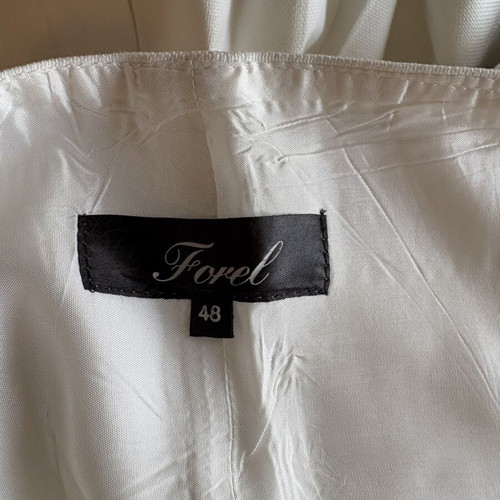 Forel strapless midi dress white and black like new, lined, size L
