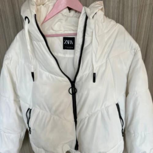Zara jacket used, white, size S