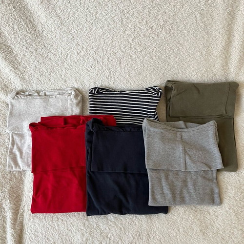 Set of 6 turtleneck blouses for girls like new, multicolored, size 128 cm