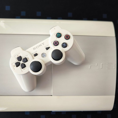 Sony PlayStation 3 Super Slim Classic White 500GB used with DualShock 3