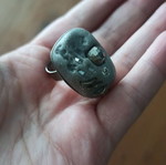 Adjustable ring silver with gray stone new
