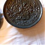  2 σπάνια πιάτα αρχαικά του 18ου αιώνα από αντιμόνιο με υπέροχες αρχαικές εικόνες 26 εκατ.