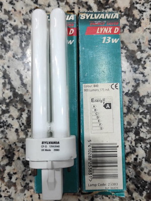 Sylvania Lynx D CFL light bulb 13W, natural white 4000K, new