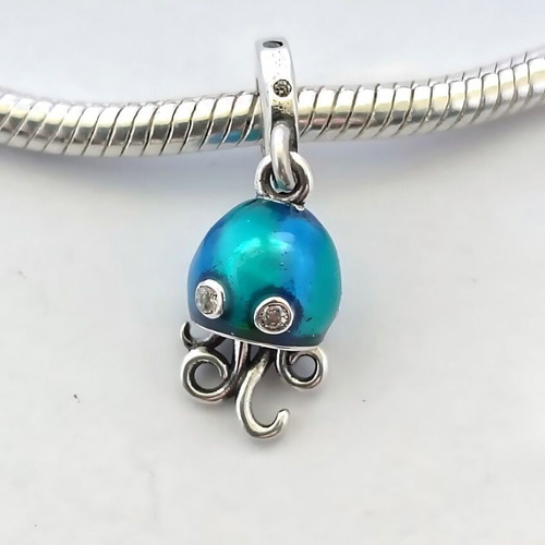 Medusa charm made of S925 silver new, blue and turquoise