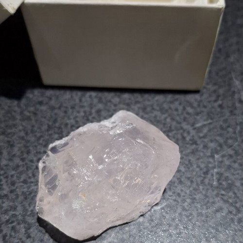 Rose Quartz natural raw stone in gift box, like new
