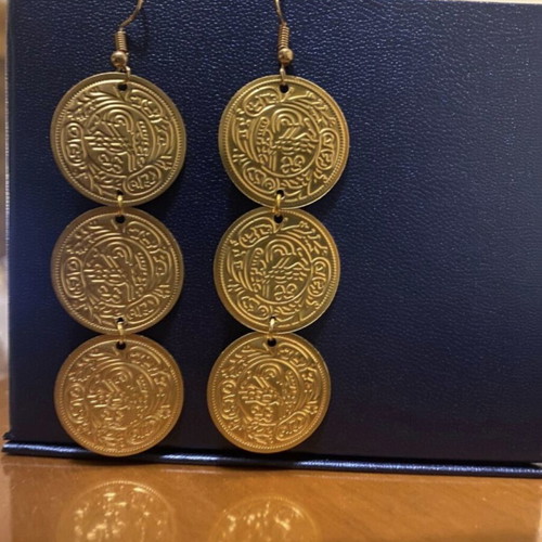 Handmade Earrings with Traditional Coins