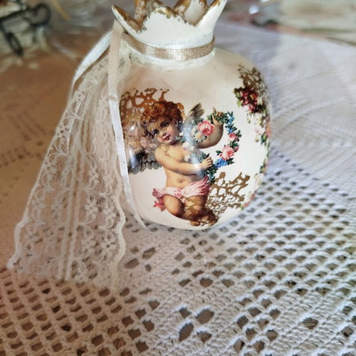 Vintage style pomegranate bibelot angel used