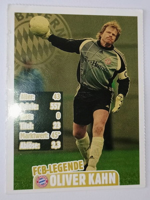 Oliver Kahn Bayern Munich collectible card used