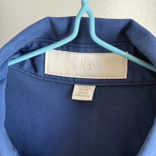 Zara oversized shirt used, small size, 100% cotton, blue