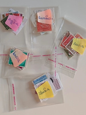 Used stamps, 5 packets from 5 countries, 10 pieces