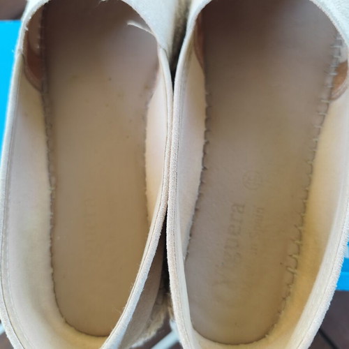 Viguera beige espadrilles, suede leather, handmade