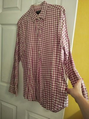 Banana Republic men's shirt medium used, pink and gray