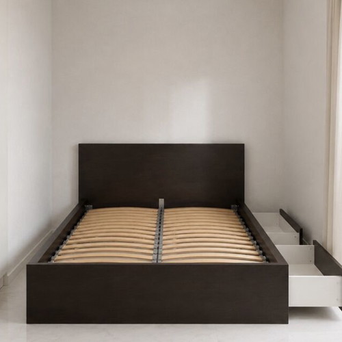 IKEA MALM double bed like new with storage, 180x200 cm