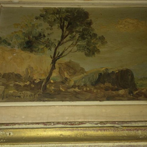 Apostolos Lefkadios 2 oil paintings used, signed, 15x9 cm