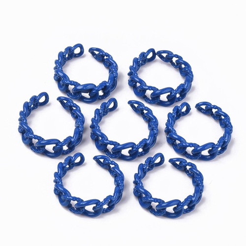 Open metal ring chain-shaped blue, new