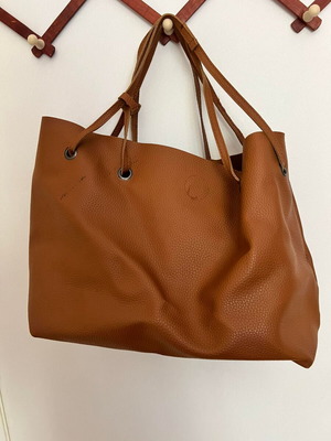 Brown shoulder bag with flap used